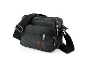 GEARONIC TM Men Vintage Crossbody Canvas Messenger Shoulder Bag School Hiking Military Travel Satchel - Black GEARONIC TM Men Vintage Crossbody Canvas Messenger Shoulder Bag School Hiking Military Travel Satchel - Black
