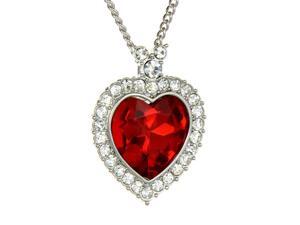 Red Siam Heart Pendant Necklace Fashion Jewelry Red Siam Heart Pendant Necklace Fashion Jewelry