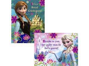 Disney's Frozen Invitation And Thank You (16 Pack) - Party Supplies Disney's Frozen Invitation And Thank You (16 Pack) - Party Supplies