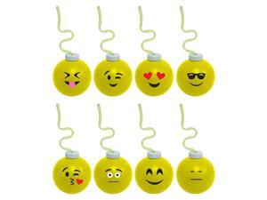 Emoji 16oz Krazy Koolers with Krazy Straw (Each - Assorted) - Party Supplies Emoji 16oz Krazy Koolers with Krazy Straw (Each - Assorted) - Party Supplies