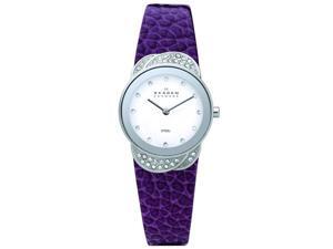 Skagen Denmark Purple Leather Glitz Ladies Watch 818SSLVV Skagen Denmark Purple Leather Glitz Ladies Watch 818SSLVV