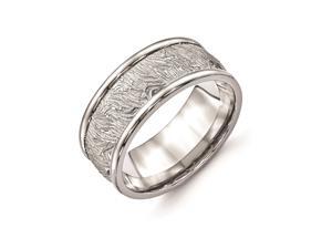 Titanium Polished 9.10mm Textured Rounded Edge Ring Titanium Polished 9.10mm Textured Rounded Edge Ring
