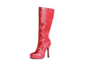 Womens Glitter Knee High Boot - Red Womens Glitter Knee High Boot - Red