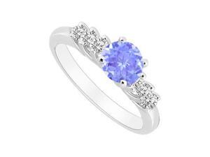 December Birthstone Created Tanzanite and CZ Engagement Ring in 14K White Gold 0.50.ct.tgw December Birthstone Created Tanzanite and CZ Engagement Ring in 14K White Gold 0.50.ct.tgw