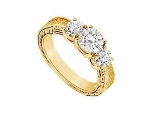 Three Stone Diamond Ring 14K Yellow Gold 0.75 CT Diamonds Three Stone Diamond Ring 14K Yellow Gold 0.75 CT Diamonds