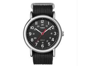 Timex Men's Weekender T2N647 Black Nylon Analog Quartz Watch with Black Dial Timex Men's Weekender T2N647 Black Nylon Analog Quartz Watch with Black Dial