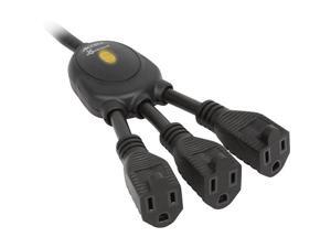 Accell PowerSquid Jr. Outlet Multiplier - Receptacle: 3 x AC Power - 3 ft Cord - D080B-019K Accell PowerSquid Jr. Outlet Multiplier - Receptacle: 3 x AC Power - 3 ft Cord - D080B-019K