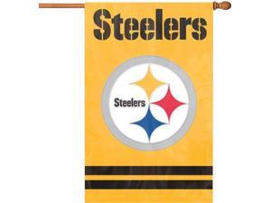 Party Animal Steelers Gold Applique Banner Flag - 44" x 28" - Heavyweight, Weather Resistant, Embroidered, Hang Tab, Applique, Double-sided - Nylon Party Animal Steelers Gold Applique Banner Flag - 44" x 28" - Heavyweight, Weather Resistant, Embroidered, Hang Tab, Applique, Double-sided - Nylon