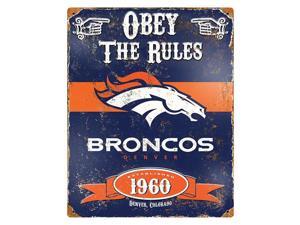Party Animal Broncos Vintage Metal Sign - 1 Each - Obey The Rules Print/Message - 11.5" Width x 14.5" Height - Rectangular Shape - Heavy Duty, Embossed Lettering, Rivet - Steel Party Animal Broncos Vintage Metal Sign - 1 Each - Obey The Rules Print/Message - 11.5" Width x 14.5" Height - Rectangular Shape - Heavy Duty, Embossed Lettering, Rivet - Steel