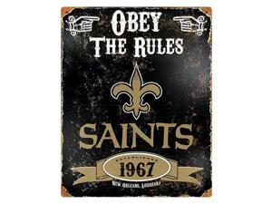 Party Animal Saints Vintage Metal Sign - "Obey The Rules" - 11.5" Width x 14.5" Height - Steel Party Animal Saints Vintage Metal Sign - "Obey The Rules" - 11.5" Width x 14.5" Height - Steel