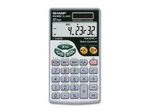 Sharp EL344RB Metric Conversion Travel Calculator - Sign Change, Dual Power, Extra Large Display - Battery/Solar Powered - Battery Included - 2.8" x 0.2" x 0" x 7.5" - Silver - 1 Each Sharp EL344RB Metric Conversion Travel Calculator - Sign Change, Dual Power, Extra Large Display - Battery/Solar Powered - Battery Included - 2.8" x 0.2" x 0" x 7.5" - Silver - 1 Each