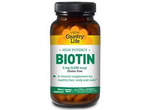 Biotin 5mg - Country Life - 60 - VegCap Biotin 5mg - Country Life - 60 - VegCap