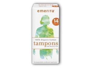 Organic Cotton Super Plus Applicator Tampons - Emerita - 14 ct - Box Organic Cotton Super Plus Applicator Tampons - Emerita - 14 ct - Box