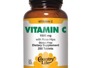 Vitamin C 1000mg With Rose Hips - Country Life - 250 - Tablet Vitamin C 1000mg With Rose Hips - Country Life - 250 - Tablet
