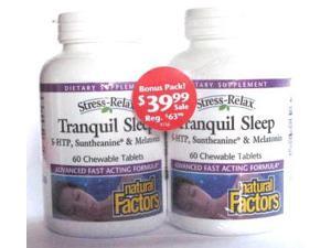 Stress-Relax Tranquil Sleep Bonus Pack - Natural Factors - 60/60 - Chewable Stress-Relax Tranquil Sleep Bonus Pack - Natural Factors - 60/60 - Chewable
