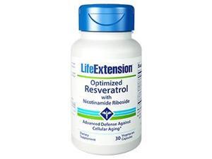 Optimized Resveratrol with Nicotinamide Riboside - Life Extension - 30 - VegCap Optimized Resveratrol with Nicotinamide Riboside - Life Extension - 30 - VegCap