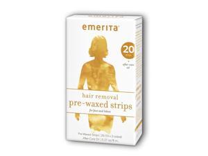 Hair Removal Pre-Waxed Strips-Face/Bikini Fragrance Free - Emerita - 20 Strips - Box Hair Removal Pre-Waxed Strips-Face/Bikini Fragrance Free - Emerita - 20 Strips - Box