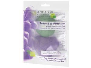Polished to Perfection Konjac Facial Sponge Duo - Andalou Naturals - 2 pieces - Pack Polished to Perfection Konjac Facial Sponge Duo - Andalou Naturals - 2 pieces - Pack
