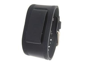 Nemesis #HST-K Unisex Black Wide Leather Cuff Wrist Watch Band Nemesis #HST-K Unisex Black Wide Leather Cuff Wrist Watch Band