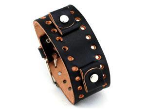 Nemesis #BN-VT Black Wide Leather Cuff Wrist Watch Band Nemesis #BN-VT Black Wide Leather Cuff Wrist Watch Band
