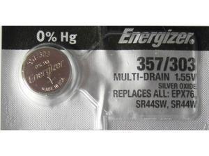 Energizer 357/303 (SR44SW,SR44W) Silver Oxide Battery.(1 Battery Per Pack) Energizer 357/303 (SR44SW,SR44W) Silver Oxide Battery.(1 Battery Per Pack)