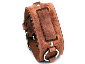 Nemesis #FRB-B Wide Light Brown Leather Cuff Watch Band Nemesis #FRB-B Wide Light Brown Leather Cuff Watch Band