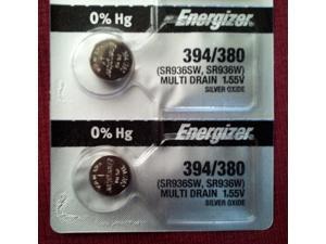 Energizer Battery 394/380 (SR936SW,SR936W)Silver Oxide 1.55V (2 Batteries per Pack) Energizer Battery 394/380 (SR936SW,SR936W)Silver Oxide 1.55V (2 Batteries per Pack)
