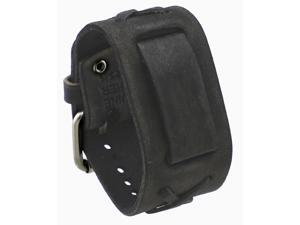 Nemesis FXB-KK Charcoal 39mm Wide 20mm Lug Width Wide Leather Watch Cuff Band Nemesis FXB-KK Charcoal 39mm Wide 20mm Lug Width Wide Leather Watch Cuff Band
