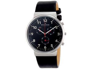 Skagen Men's SKW6100 Ancher Quartz/Chronograph Stainless Steel Black Dial Watch Skagen Men's SKW6100 Ancher Quartz/Chronograph Stainless Steel Black Dial Watch