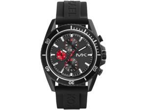 Michael Kors MK8377 Men's Jetmaster Black IP Silicone Band Chronograph Watch Michael Kors MK8377 Men's Jetmaster Black IP Silicone Band Chronograph Watch