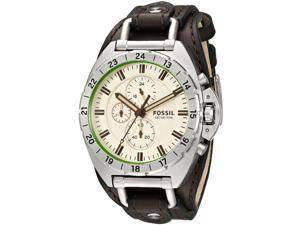 Fossil CH3004 Men's Breaker Brown Leather Cuff Band Cream Dial Chronograph Watch Fossil CH3004 Men's Breaker Brown Leather Cuff Band Cream Dial Chronograph Watch