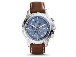 Fossil FS5022 Men's Dean Dark Brown Leather Band Blue Dial Chronograph Watch Fossil FS5022 Men's Dean Dark Brown Leather Band Blue Dial Chronograph Watch