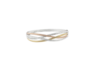 Effy Jewlery 14K Gold Tri Color Diamond Bangle, 1.03 TCW Effy Jewlery 14K Gold Tri Color Diamond Bangle, 1.03 TCW