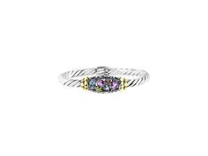 Effy Jewlery Effy 925 Sterling Silver & 18K Yellow Gold Multi Sapphire Bangle, 3.30 TCW Effy Jewlery Effy 925 Sterling Silver & 18K Yellow Gold Multi Sapphire Bangle, 3.30 TCW