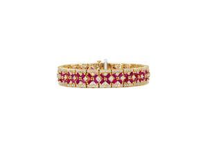 Effy Jewlery Effy Gemma 14K Yellow Gold Ruby and Diamond Bracelet, 14.10 TCW Effy Jewlery Effy Gemma 14K Yellow Gold Ruby and Diamond Bracelet, 14.10 TCW