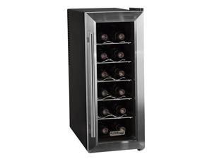 Koldfront 12 Bottle Stainless Steel Slim-Fit Thermoelectric Wine Cooler - Black/Stainless Steel Koldfront 12 Bottle Stainless Steel Slim-Fit Thermoelectric Wine Cooler - Black/Stainless Steel