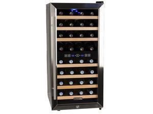 Koldfront TWR327ESS Stainless Steel 32-Bottle Free Standing Dual Zone Wine Cooler - Black Koldfront TWR327ESS Stainless Steel 32-Bottle Free Standing Dual Zone Wine Cooler - Black
