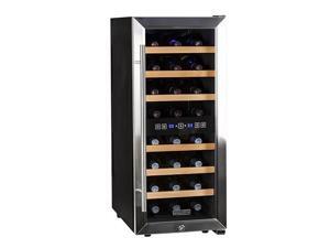 Koldfront 24 Bottle Free Standing Dual Zone Wine Cooler - Black and Stainless Steel Koldfront 24 Bottle Free Standing Dual Zone Wine Cooler - Black and Stainless Steel