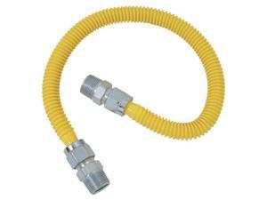 1/2" M.I.P. x 3/4" M.I.P. Stainless Steel Gas Connector-5/8X24 GAS CONNECTOR 1/2" M.I.P. x 3/4" M.I.P. Stainless Steel Gas Connector-5/8X24 GAS CONNECTOR