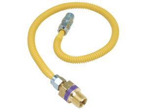 3/8" O.D. Gas Connector - 1/2" M.I.P. Safety+PLUS x 3/8" M.I.P.-1/2X3/8-24 GAS C 3/8" O.D. Gas Connector - 1/2" M.I.P. Safety+PLUS x 3/8" M.I.P.-1/2X3/8-24 GAS C