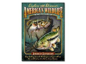 American Expedition Largemouth Bass Tin Sign Magnet TINM-111 American Expedition Largemouth Bass Tin Sign Magnet TINM-111