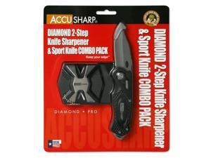 AccuSharp Sport Diamond, Diamond Two Step & Black Sport Knife Combo, Plain Edge, Aluminum, Black 046C AccuSharp Sport Diamond, Diamond Two Step & Black Sport Knife Combo, Plain Edge, Aluminum, Black 046C