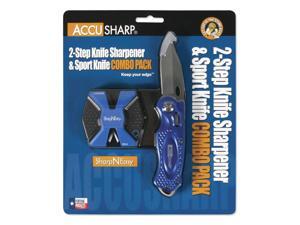 Accusharp SharpNEasy 2-Step Sharpener & Sport Knife Blue 044C Accusharp SharpNEasy 2-Step Sharpener & Sport Knife Blue 044C