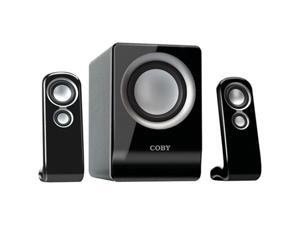 COBY 100-Watt High Performance MP3 Speakers, Black COBY 100-Watt High Performance MP3 Speakers, Black