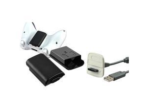 eForCity Black Wireless Controller Battery Pack Shell+USB Charging Cable Compatible With Microsoft Xbox 360, Xbox 360 Slim eForCity Black Wireless Controller Battery Pack Shell+USB Charging Cable Compatible With Microsoft Xbox 360, Xbox 360 Slim