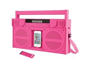 iHOME IP4PZC Ihome pink ip4 portable fm stereo retro-style boombox with ipod /iphone dock iHOME IP4PZC Ihome pink ip4 portable fm stereo retro-style boombox with ipod /iphone dock