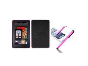 eForCity Transparent Clear Semi Pink Pattern Gummy Case + Pink Touch Stylus compatible with Kindle Fire eForCity Transparent Clear Semi Pink Pattern Gummy Case + Pink Touch Stylus compatible with Kindle Fire