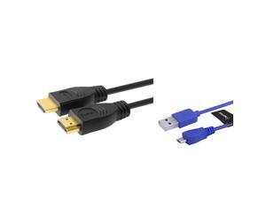 eForCity 6FT High Speed HDMI Cable with Ethernet M/M with FREE 6FT Blue Micro USB 2-in-1 Cable Compatible with Xbox One eForCity 6FT High Speed HDMI Cable with Ethernet M/M with FREE 6FT Blue Micro USB 2-in-1 Cable Compatible with Xbox One