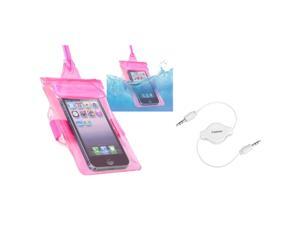 eForCity Hot Pink Universal Waterproof Bag Case For Cell Phone/PDA + White Retractable 3.5mm Audio Extension Cable M/M For Motorola Droid Razr XT912 XT910 Maxx XT916 eForCity Hot Pink Universal Waterproof Bag Case For Cell Phone/PDA + White Retractable 3.5mm Audio Extension Cable M/M For Motorola Droid Razr XT912 XT910 Maxx XT916