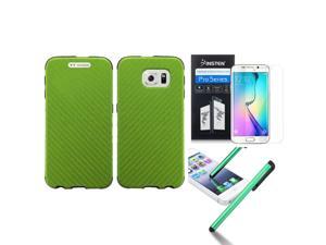 eForCity For Samsung Galaxy S6 Edge SM-G925 Fused Hybrid Leather TPU Case + Pen + Screen Protector Neon Green eForCity For Samsung Galaxy S6 Edge SM-G925 Fused Hybrid Leather TPU Case + Pen + Screen Protector Neon Green